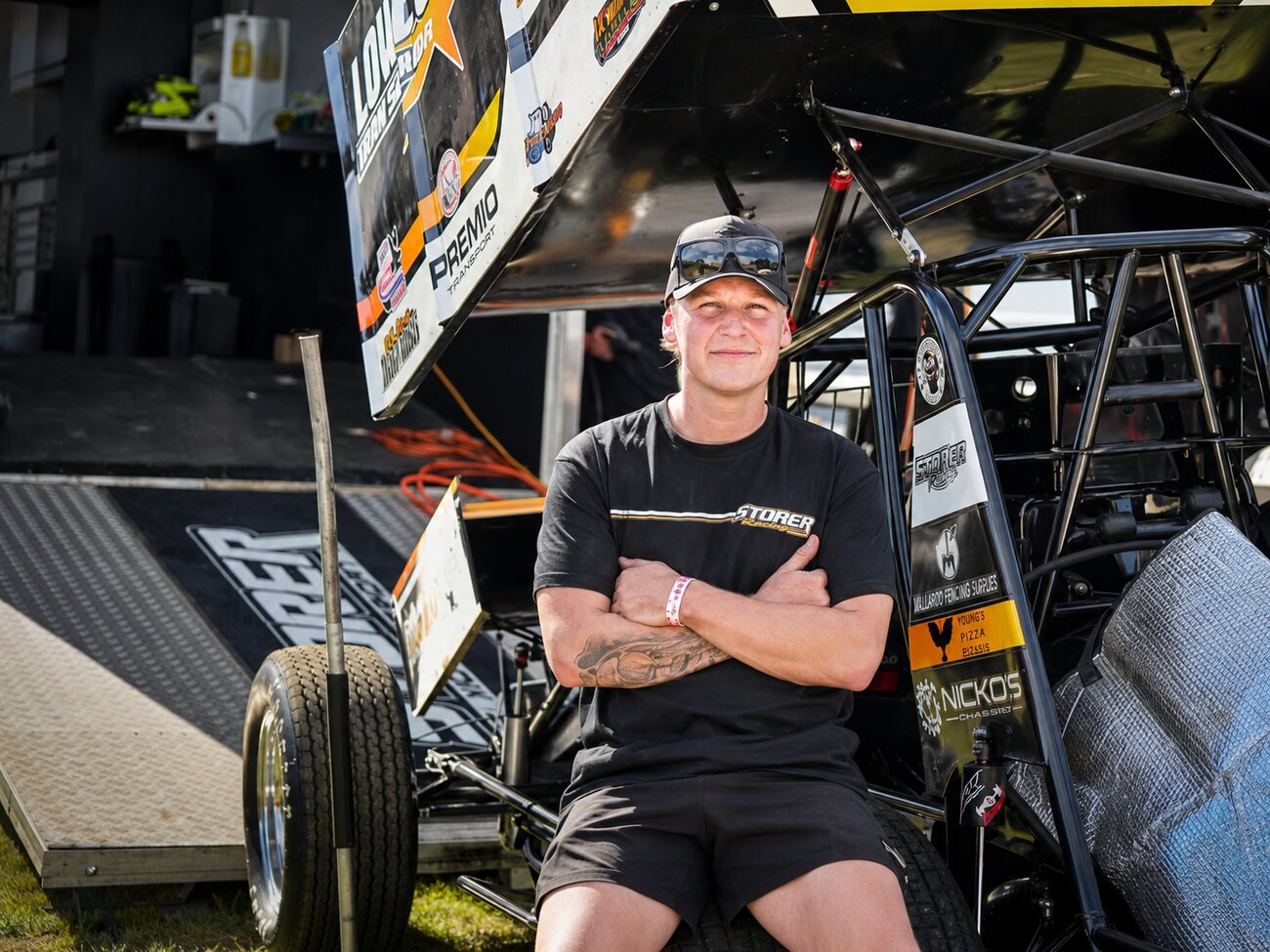 Daniel Storer in front of his Storer Motorsport Sprintcar